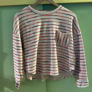Lou & Grey, tweed striped pocket shirt — XL